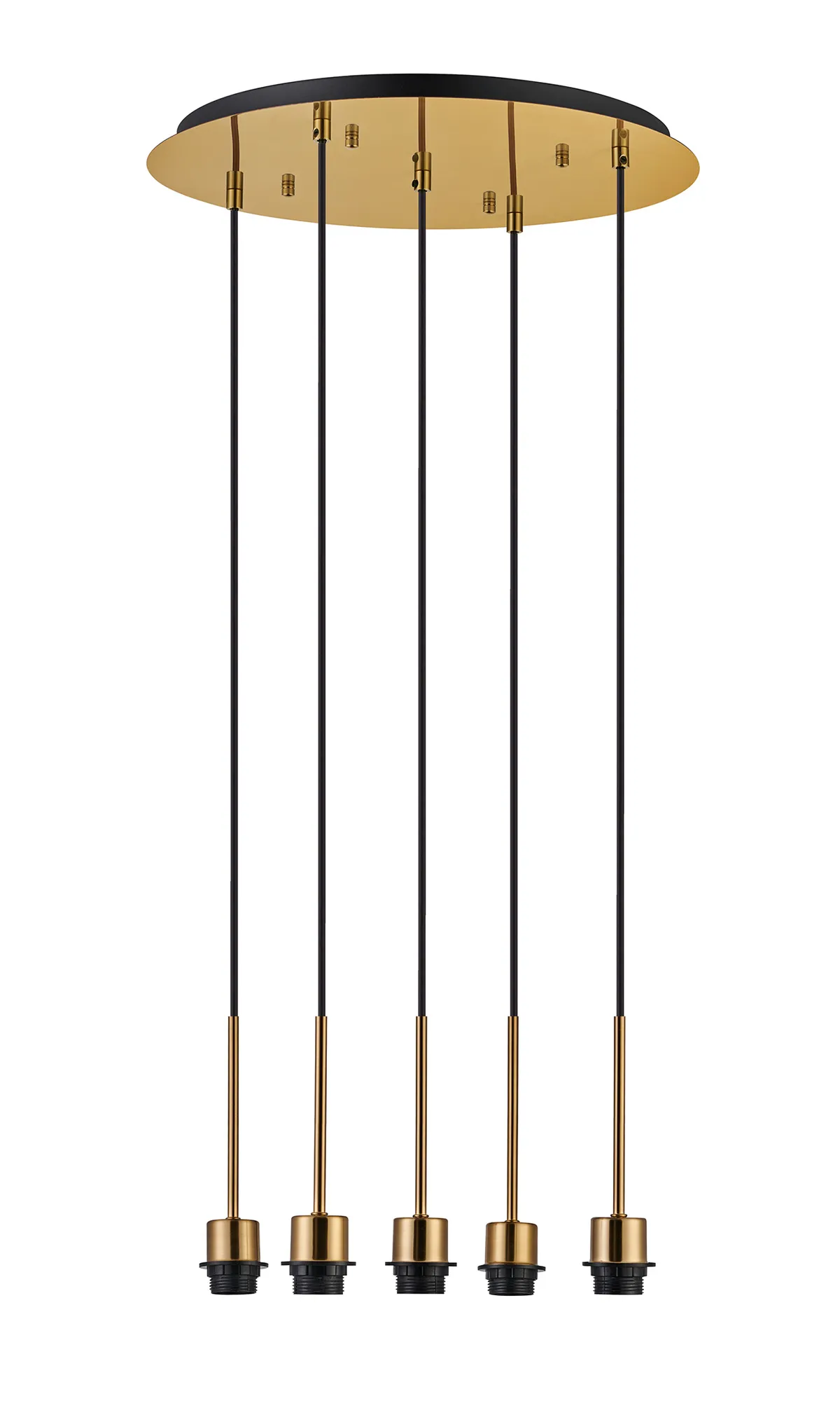 D0906AG  Carrie 45cm Antique Gold 5 Light Round E27 Universal Pendant (FRAME ONLY), Suitable For A Vast Selection Of Shades